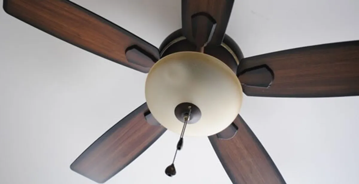 Fully installed ceiling fan with balanced blades and light fixture in Atlanta, GA
